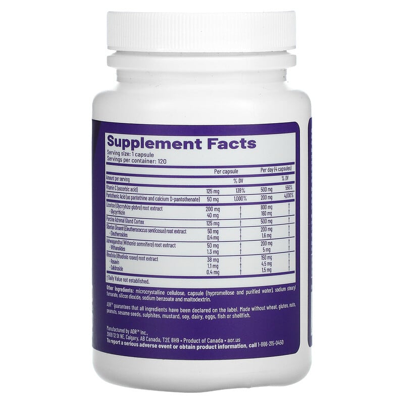 Advanced Orthomolecular Research AOR, Ortho Adapt, 120 Capsules 624917080131