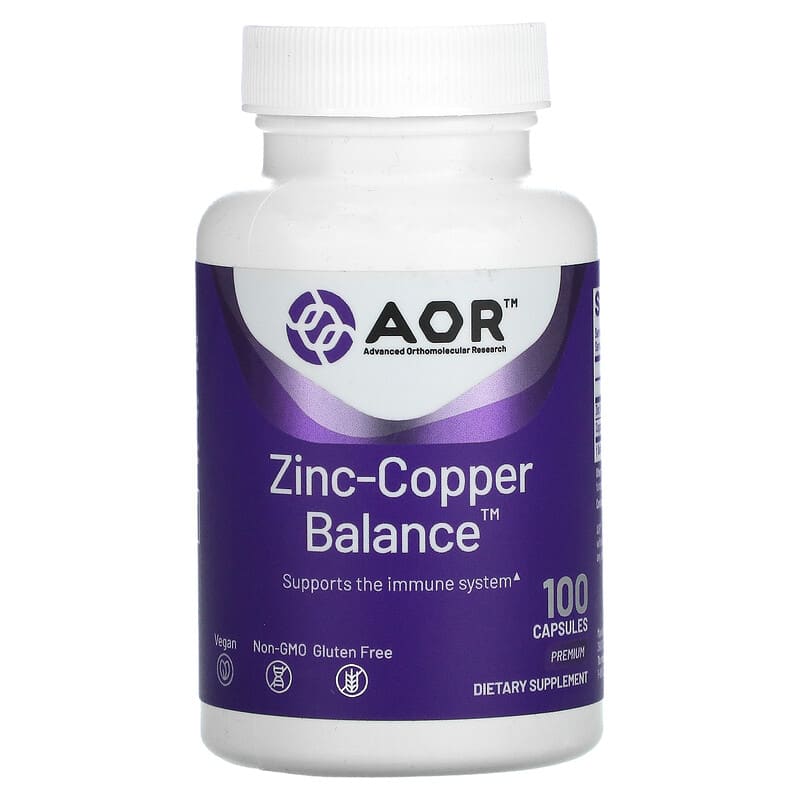 Advanced Orthomolecular Research AOR Zinc-Copper Balance 100 Capsules 624917082913