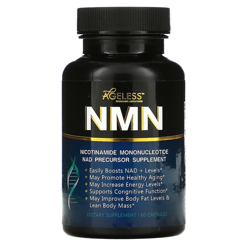 Ageless Foundation Laboratories, NMN, Nicotinamide Mononucleotide NAD Precursor Supplement, 60 Capsules 860001321104