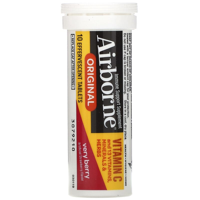 AirBorne, Immune Support Supplement, Very Berry, 10 Effervescent Tablets 647865100942