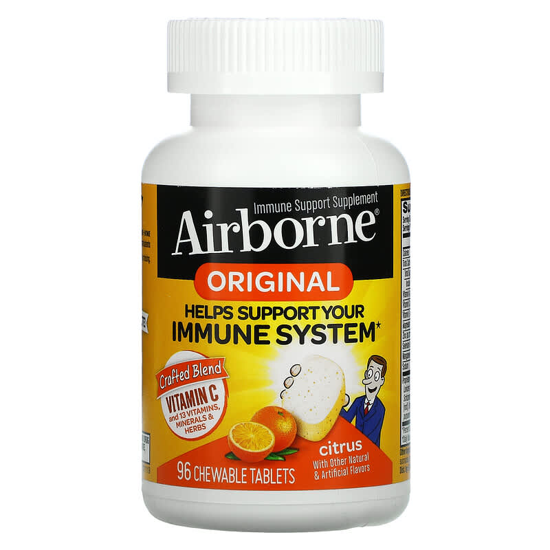 AirBorne, Original Immune Support Supplement, Citrus, 96 Chewable Tablets 647865962977