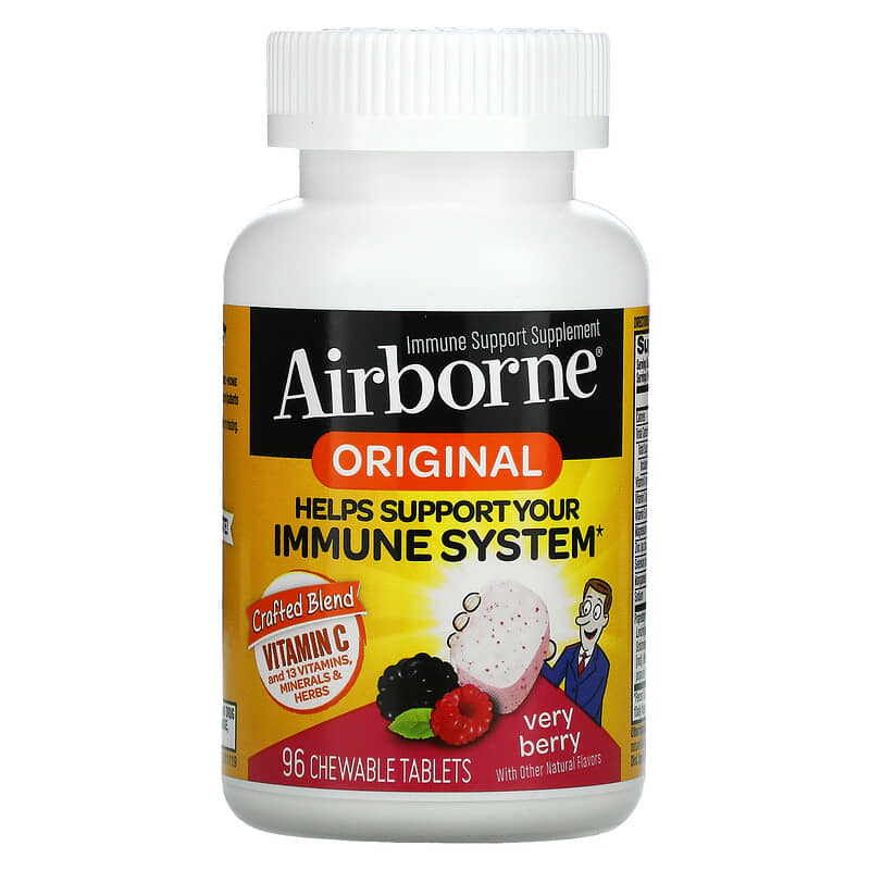 AirBorne, Original Immune Support Supplement, Very Berry, 96 Chewable Tablets 647865963400