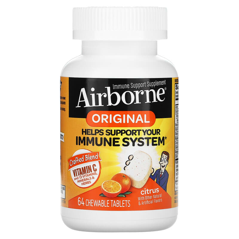 AirBorne, Original Vitamin C, Citrus, 64 Chewable Tablets 647865186311