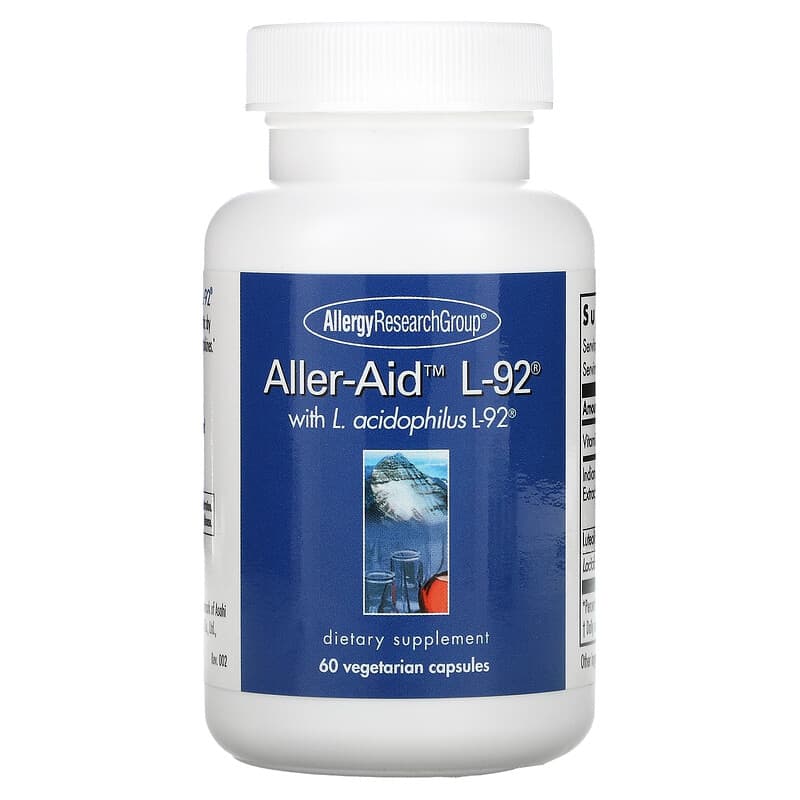 Allergy Research Group Aller-Aid L-92 with L. Acidophilus L-92 60 Vegetarian Capsules 713947769106