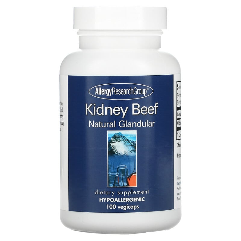 Allergy Research Group Kidney Beef Natural Glandular 100 Vegicaps 713947728004