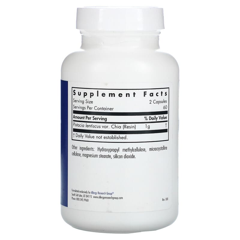 Allergy Research Group, Mastica, Authentic Chios Mastiha, 120 Vegetarian Capsules 713947736603