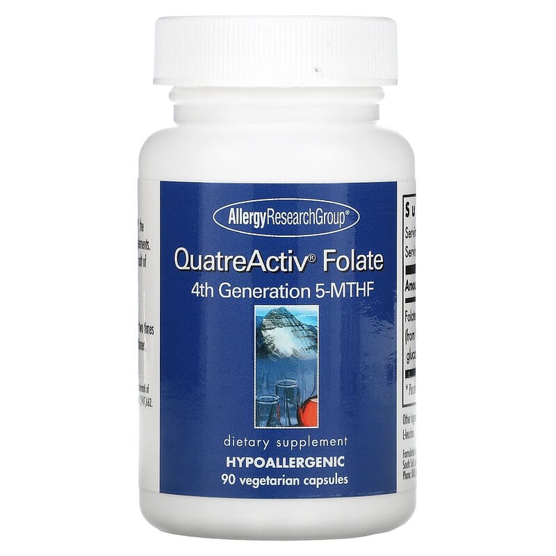 Allergy Research Group QuatreActiv Folate 4th Generation 5-MTHF 90 Vegetarian Capsules 713947765306