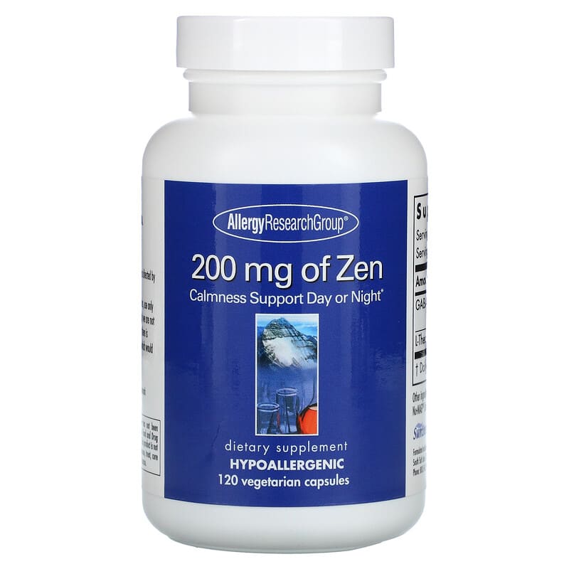 Allergy Research Group Zen 200 mg 120 Vegetarian Capsules 713947766501