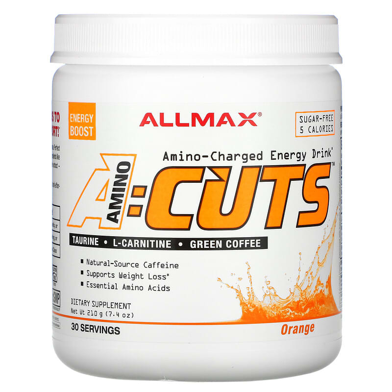 ALLMAX ACUTS Amino-Charged Energy Drink Orange 7.4 oz (210 g) 665553226033