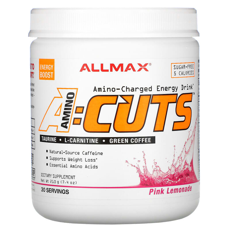 ALLMAX ACUTS Amino-Charged Energy Drink Pink Lemonade 7.4 oz (210 g) 665553225357