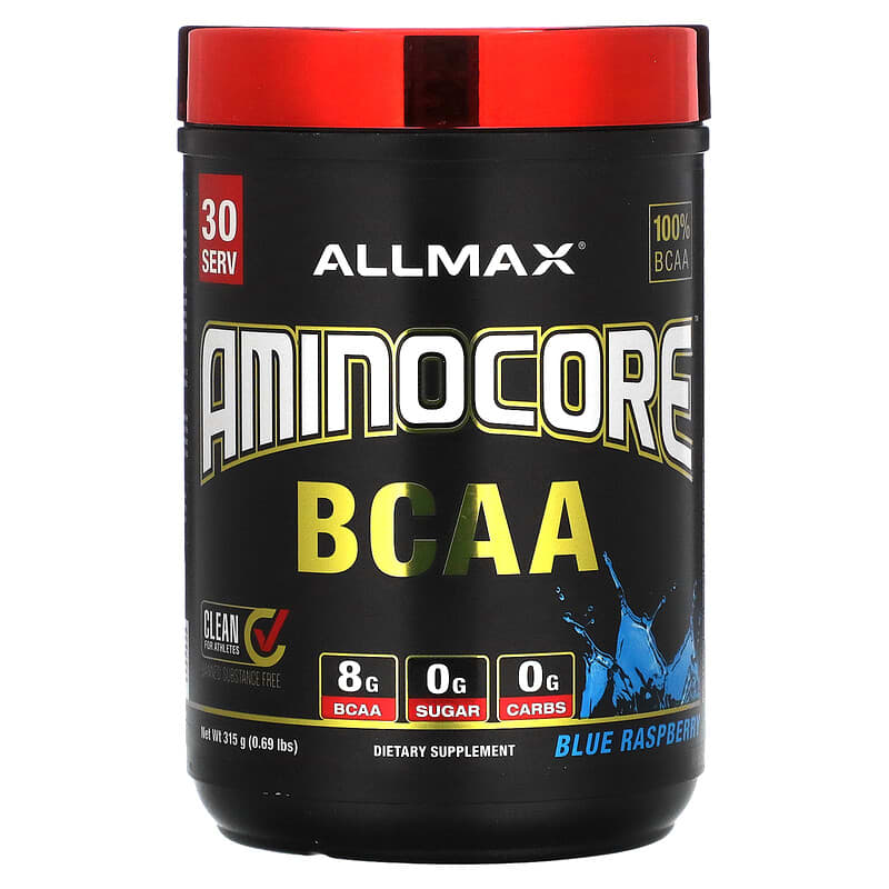 ALLMAX AMINOCORE BCAA Blue Raspberry 0.69 lbs (315 g) 665553228600
