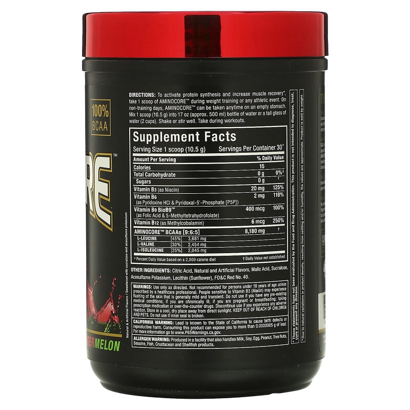 ALLMAX, AMINOCORE BCAA, Watermelon, 0.69 lbs (315 g) 665553228662