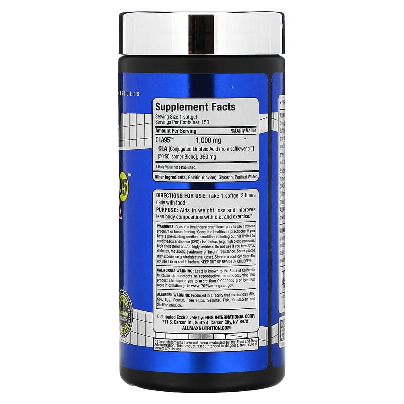ALLMAX, CLA95, 150 Softgels 665553201788