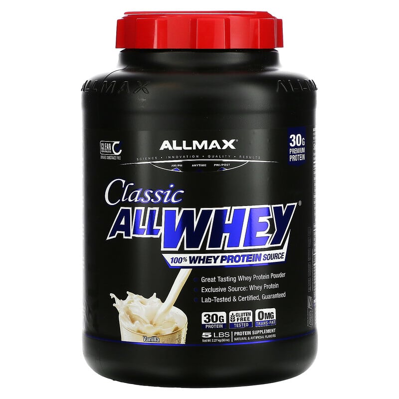 ALLMAX Classic AllWhey 100% Whey Protein Vanilla 5 lbs (2.27 kg) 665553225173