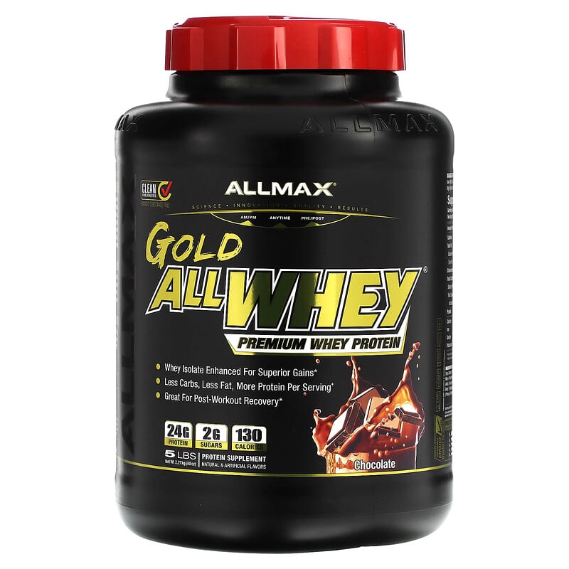 ALLMAX Gold AllWhey 100% Premium Whey Protein Chocolate 5 lbs (2.27 kg) 665553121161