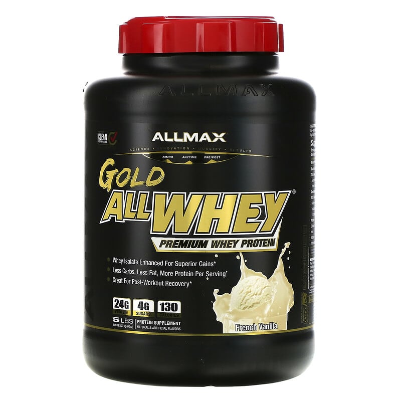 ALLMAX Gold AllWhey 100% Premium Whey Protein French Vanilla 5 lbs. (2.27 kg) 665553121260