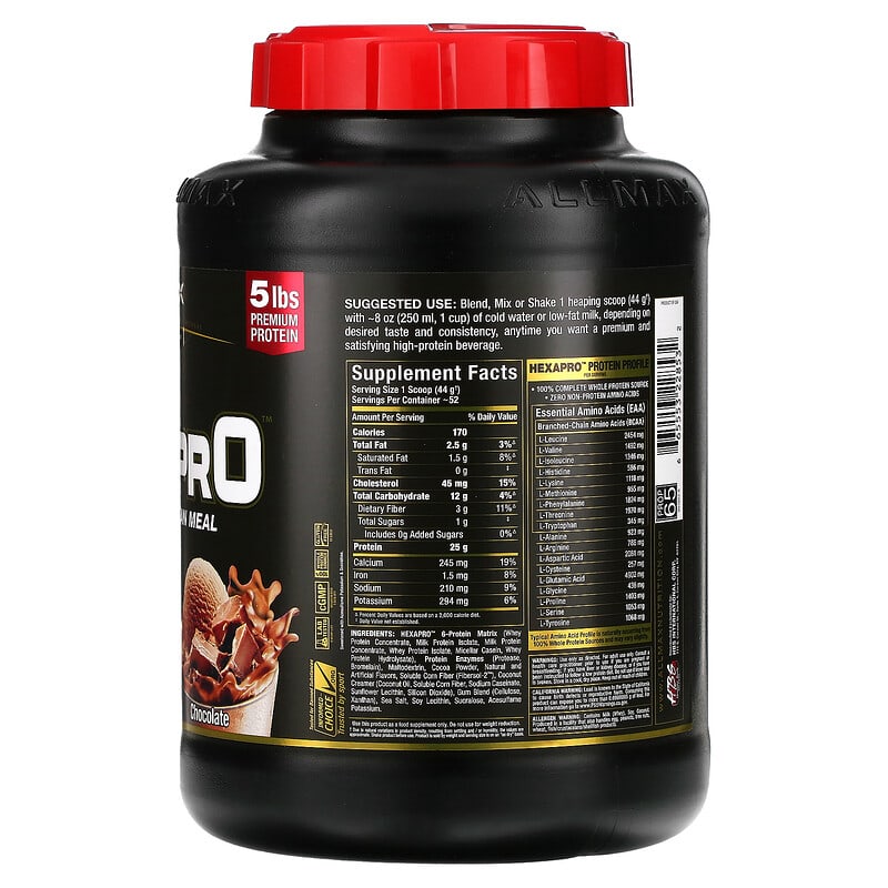 ALLMAX, Hexapro, High-Protein Lean Meal, Chocolate, 5 lbs (2.27 kg) 665553228532