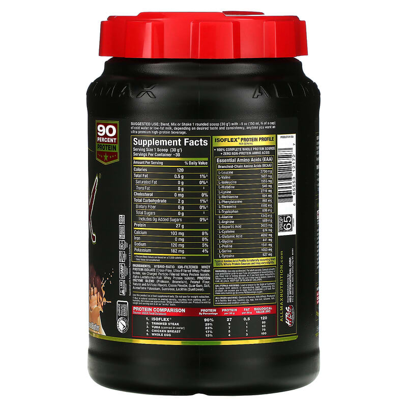 ALLMAX, Isoflex, Pure Whey Protein Isolate, Chocolate Peanut Butter, 2 lbs (907 g) 665553121727