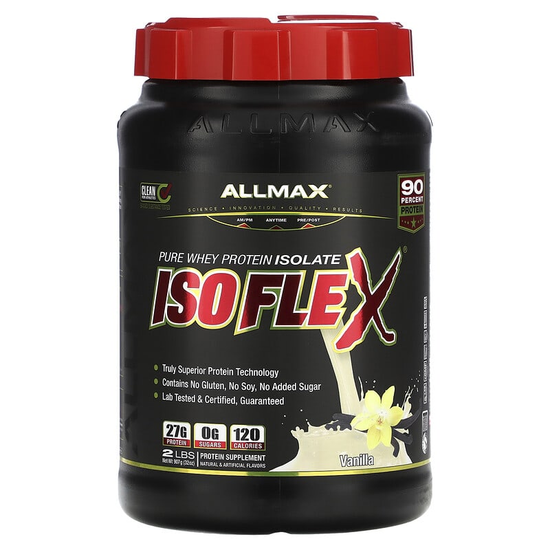 ALLMAX Isoflex Pure Whey Protein Isolate Vanilla 2 lbs (907 g) 665553121222