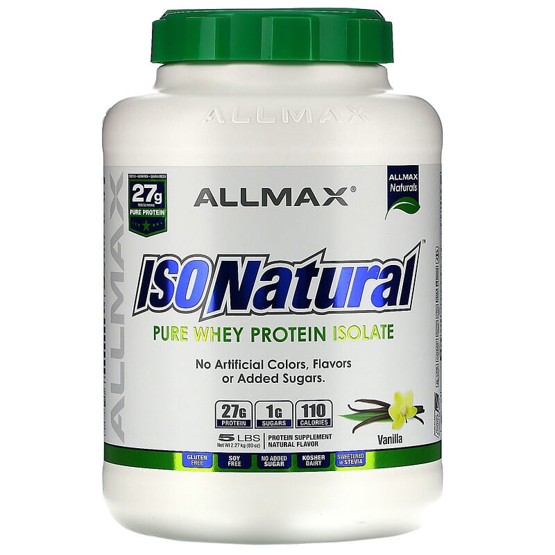 ALLMAX IsoNatural Pure Whey Protein Isolate Vanilla 5 lbs (2.27 kg) 665553223766