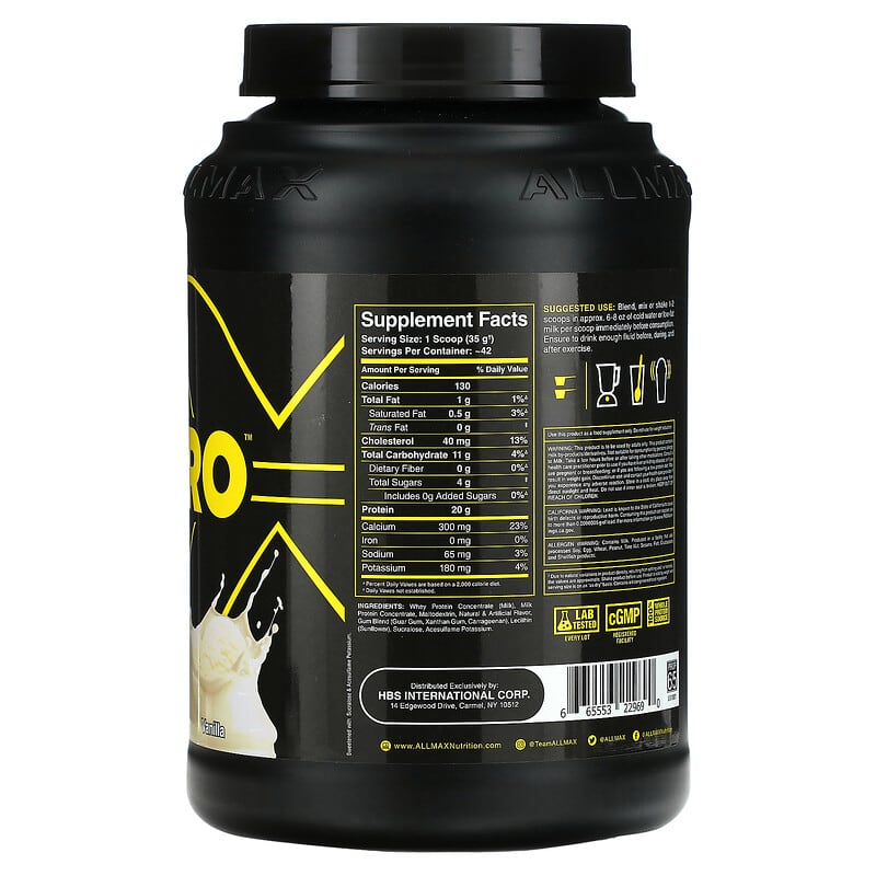 ALLMAX, Sport, ALLPRO Advanced Protein, Vanilla, 3.2 lb (1,453 g) 665553229690