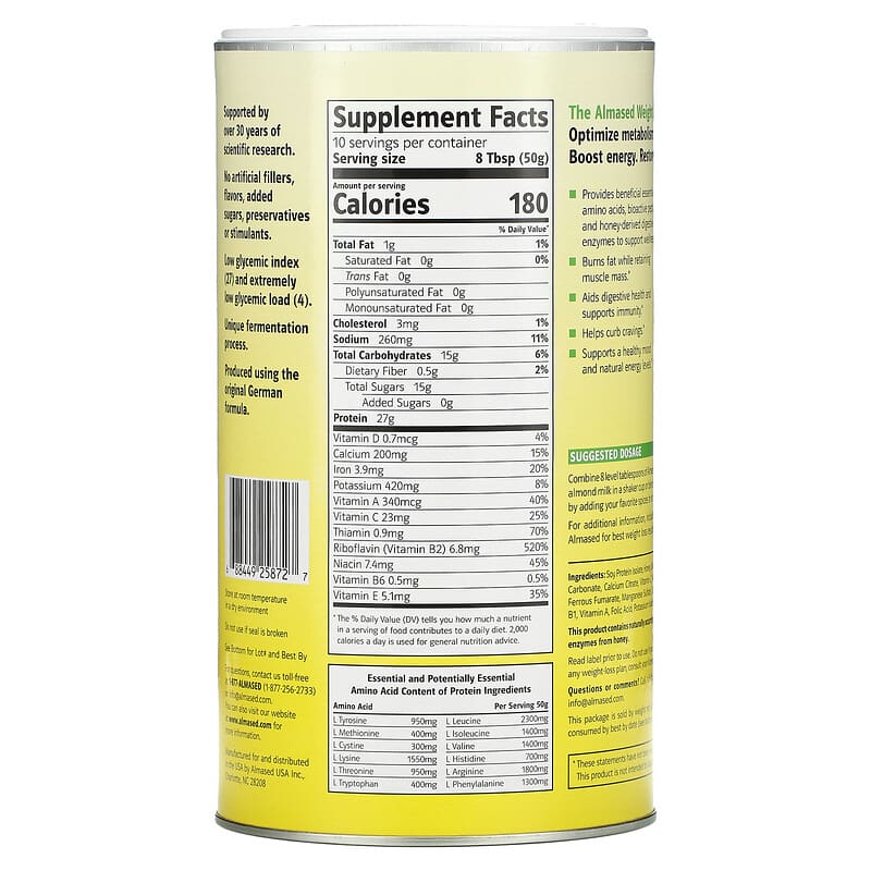 Almased USA, Almased, 17.6 oz (500 g) 688449258727