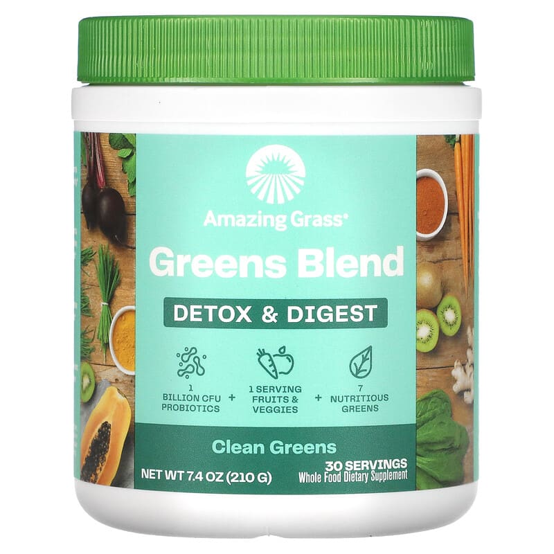 Amazing Grass Greens Blend Detox & Digest 7.4 oz (210 g) 829835004737