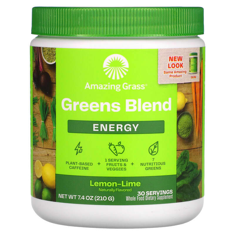Amazing Grass Greens Blend Energy Lemon Lime 7.4 oz (210 g) 829835000425