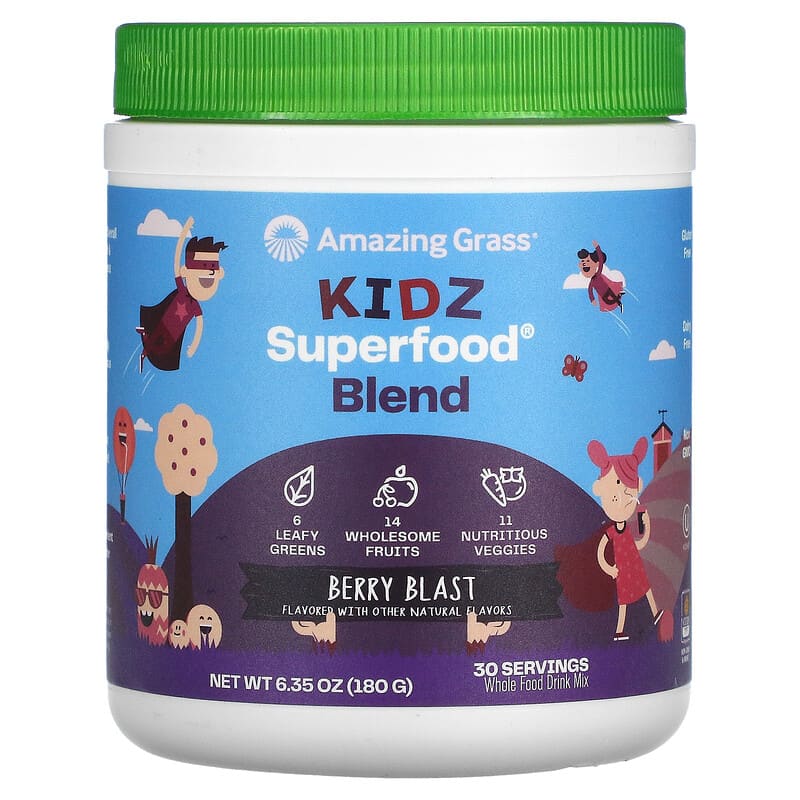 Amazing Grass Kidz Superfood Blend Berry Blast 6.35 oz (180 g) 829835000333