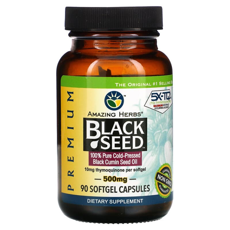 Amazing Herbs Black Seed 500 mg 90 Softgel Capsules 665231130904