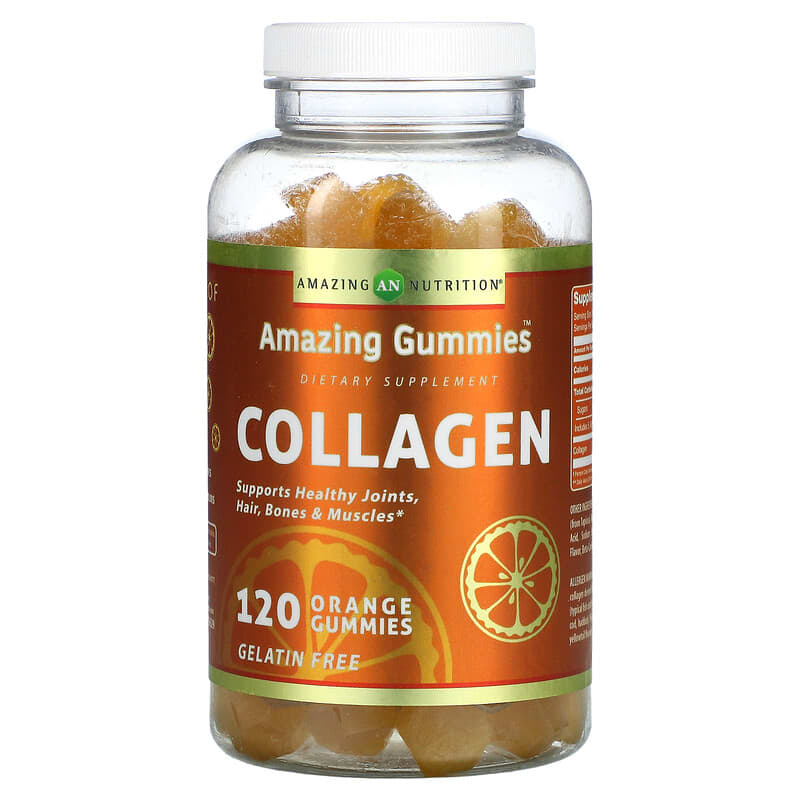 Amazing Nutrition Amazing Gummies Collagen Orange 120 Gummies 810180026529