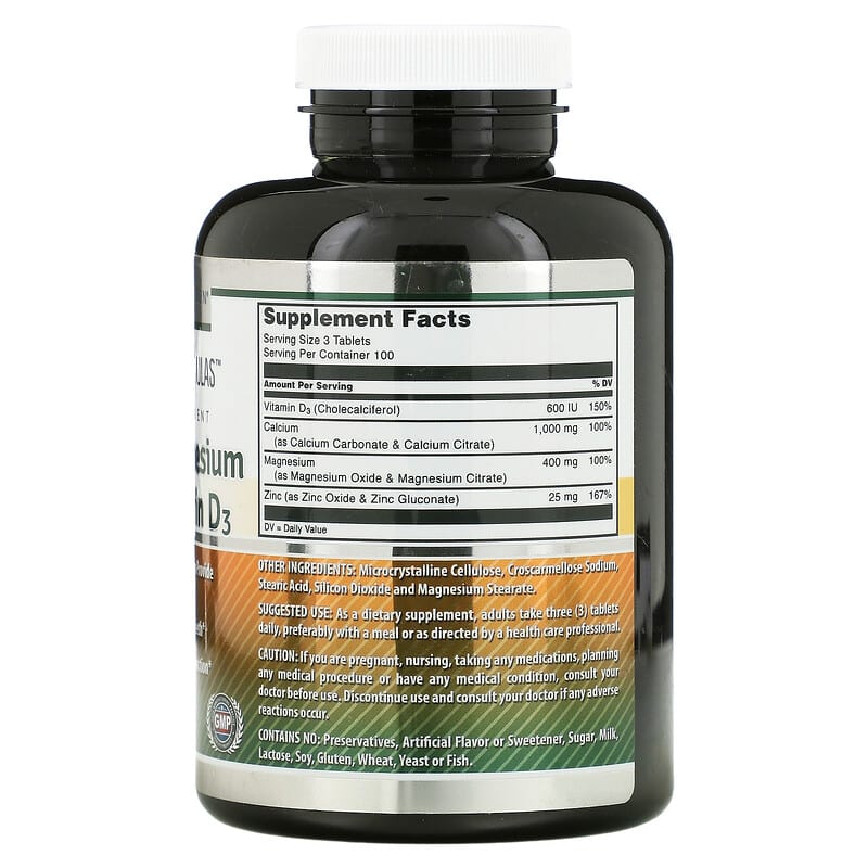 Amazing Nutrition, Calcium Magnesium Zinc + Vitamin D3, 300 Tablets 810180029315