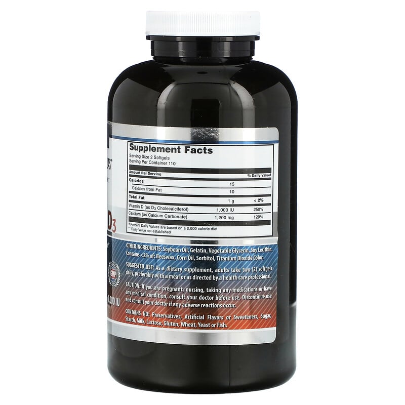Amazing Nutrition, Calcium with Vitamin D3, 220 Softgels 810180029346