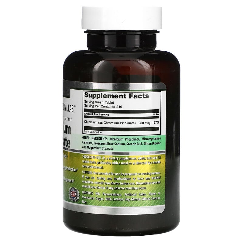 Amazing Nutrition, Chromium Picolinate, 200 mcg, 240 Tablets 810180021791