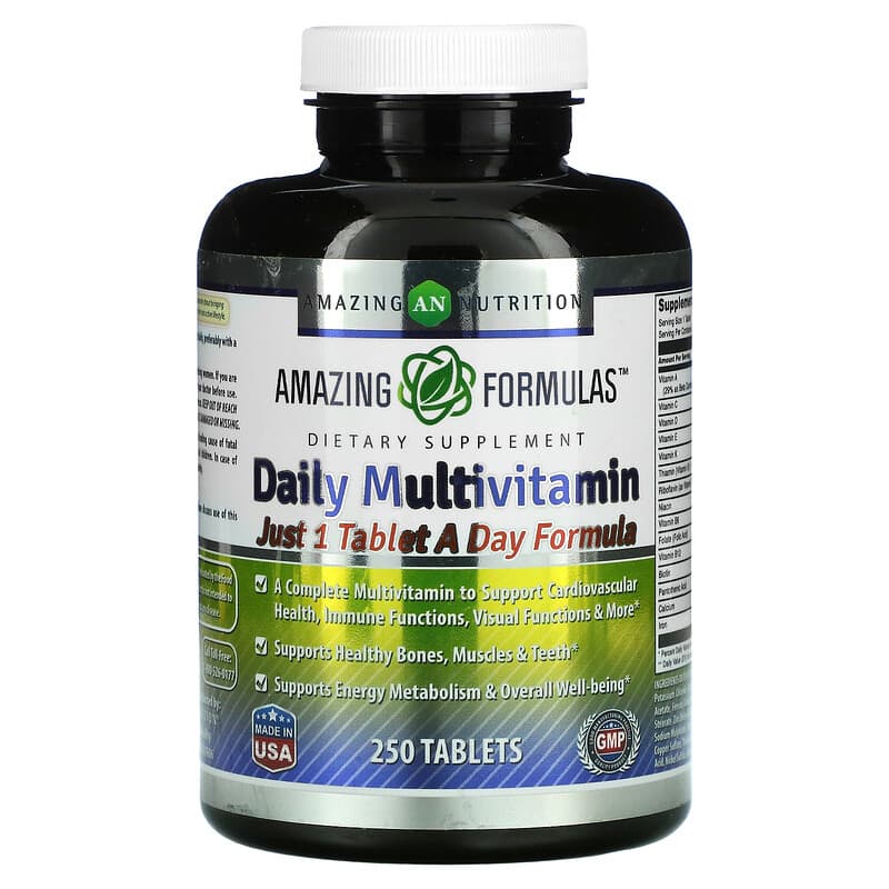 Amazing Nutrition Daily Multivitamin 250 Tablets 819209026861
