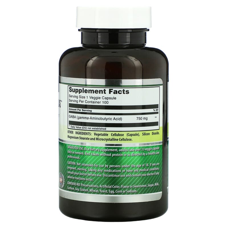 Amazing Nutrition, Gaba, 750 mg, 100 Veggie Capsules 810180020435