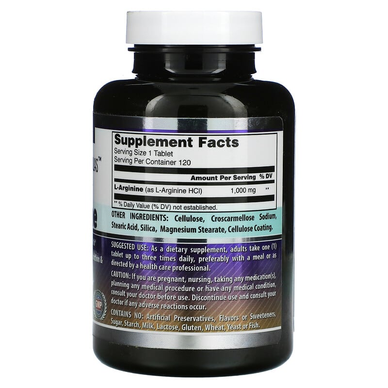 Amazing Nutrition, L-Arginine, 1,000 mg, 120 Tablets 810180020602