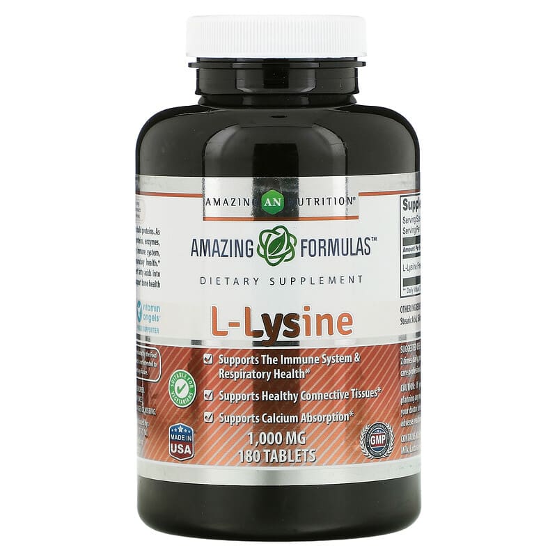 Amazing Nutrition L-Lysine 1,000 mg 180 Tablets 810180020947