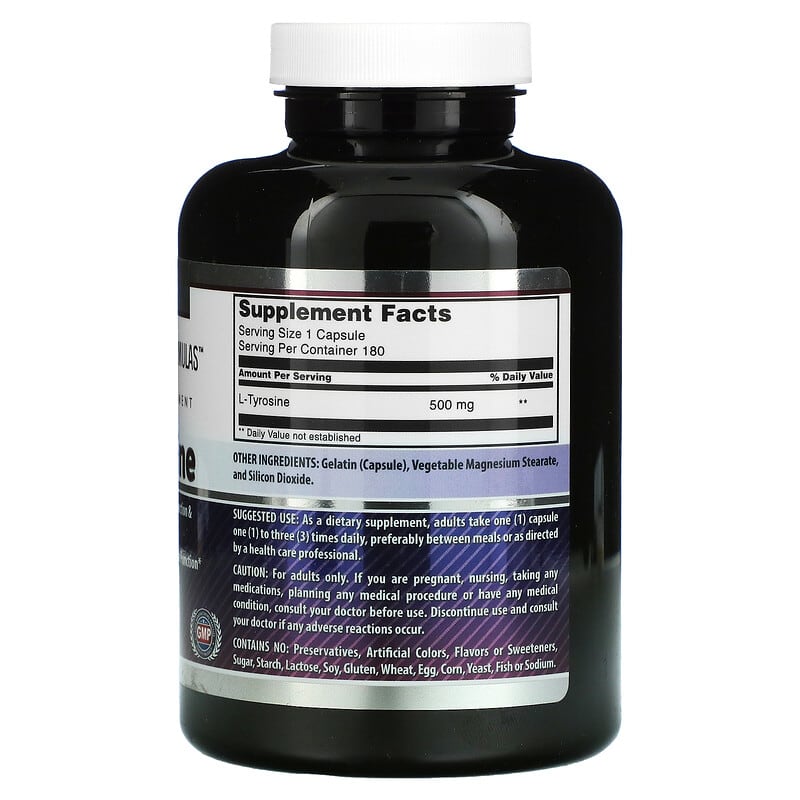 Amazing Nutrition, L-Tyrosine, 500 mg, 180 Capsules 810180023528