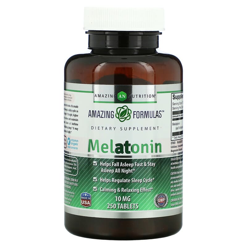 Amazing Nutrition Melatonin 10 mg 250 Tablets 819209021583