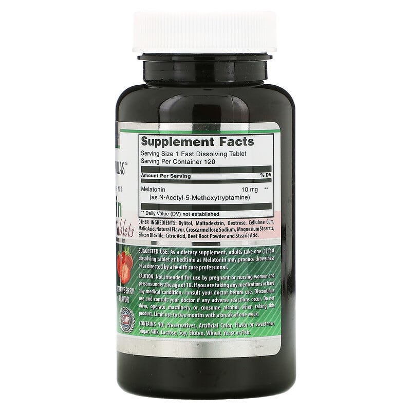 Amazing Nutrition, Melatonin, Strawberry, 10 mg, 120 Tablets 819209024751