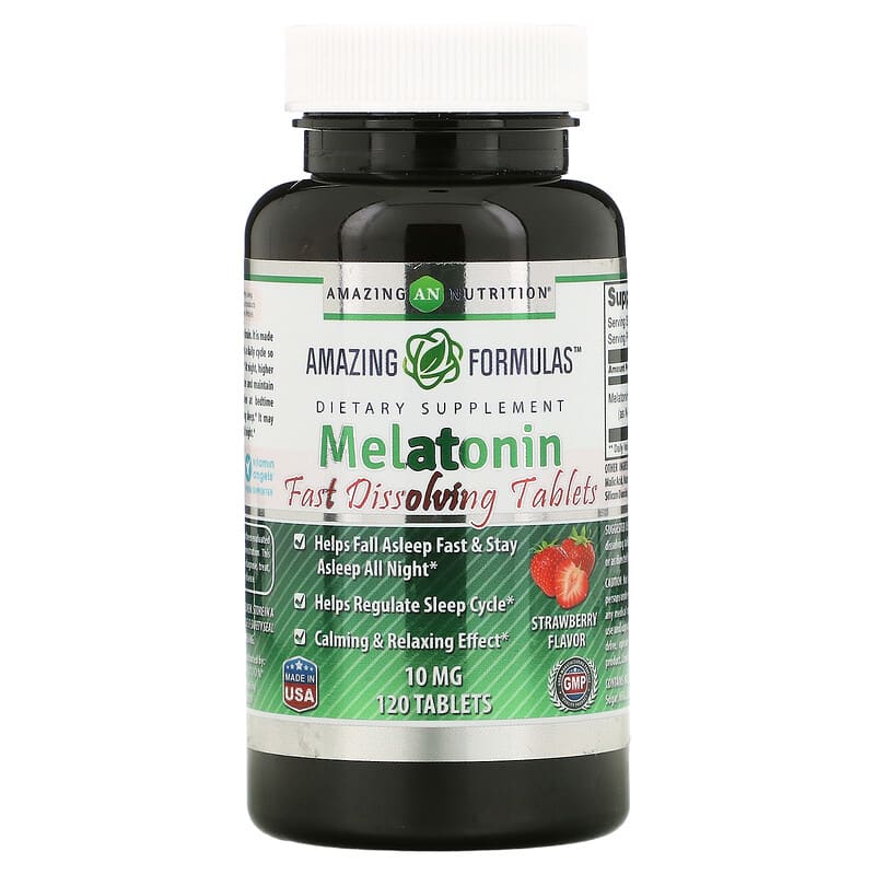 Amazing Nutrition Melatonin Strawberry 10 mg 120 Tablets 819209024751