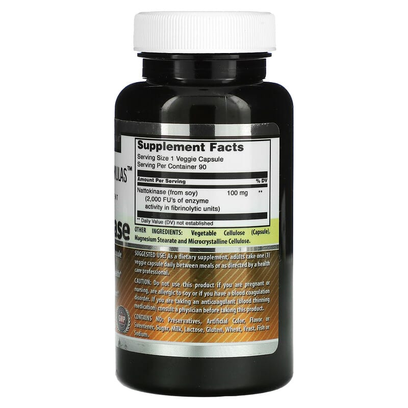 Amazing Nutrition, Nattokinase, 100 mg, 90 Veggie Capsules 810180021678