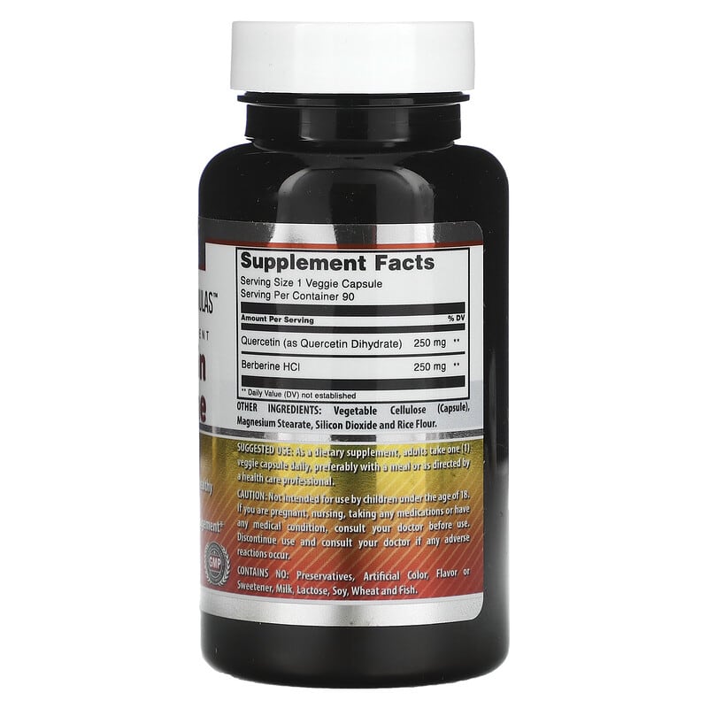 Amazing Nutrition, Quercetin Berberine, 500 mg, 90 Veggie Capsules 819209024874