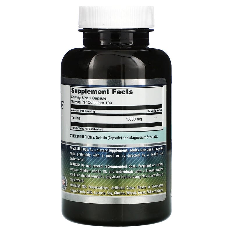 Amazing Nutrition, Taurine, 1,000 mg, 100 Capsules 810180020886