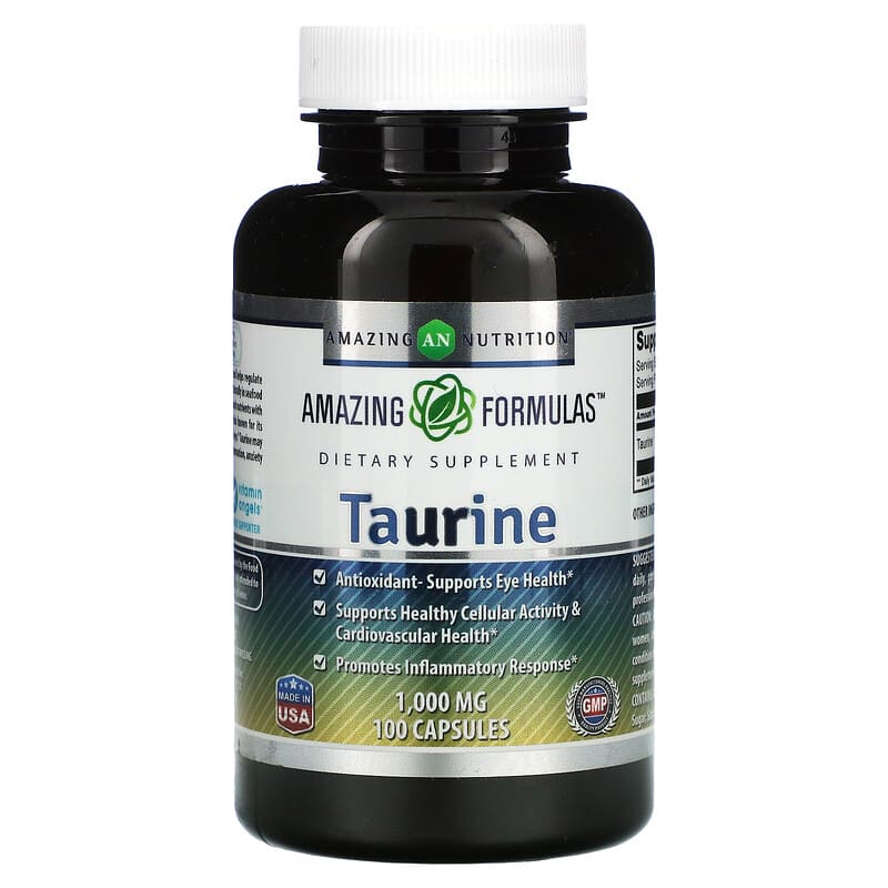 Amazing Nutrition Taurine 1,000 mg 100 Capsules 810180020886