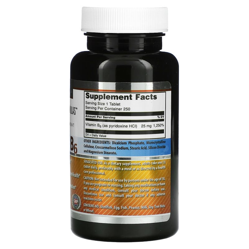 Amazing Nutrition, Vitamin B6, 25 mg, 250 Tablets 810180023597