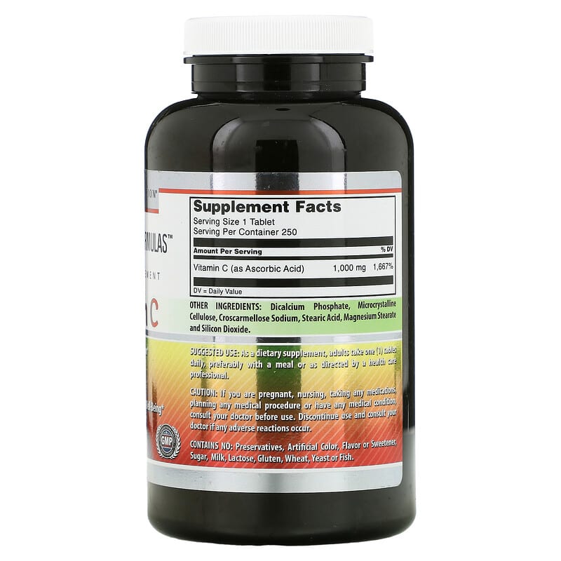 Amazing Nutrition, Vitamin C, 1,000 mg, 250 Tablets 819209020654