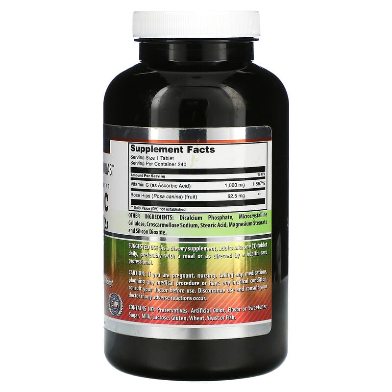 Amazing Nutrition, Vitamin C with Rose Hips, 1,000 mg, 240 Tablets 810180023610
