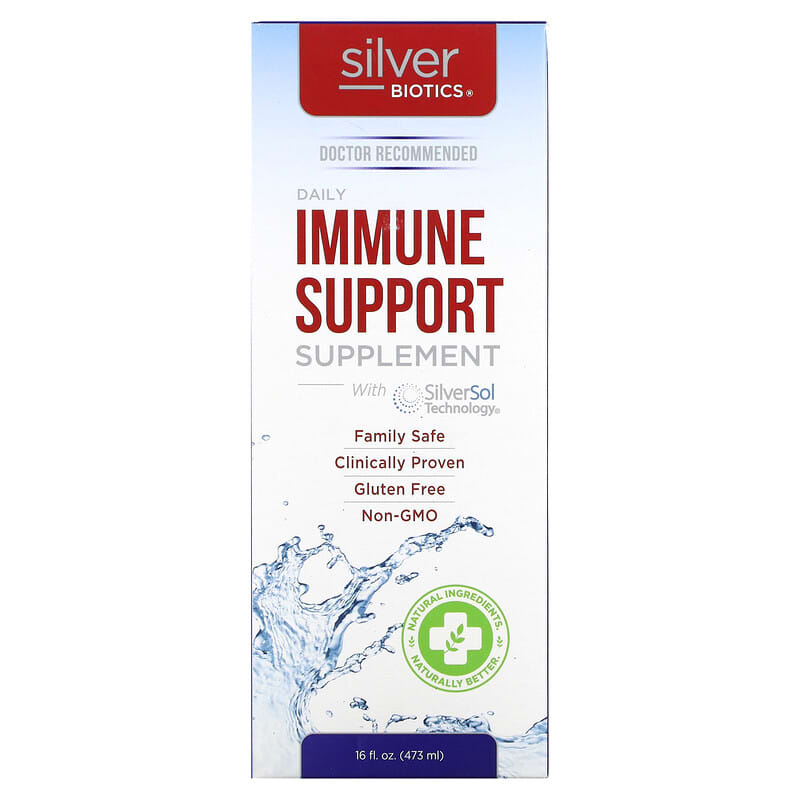 American Biotech Labs Silver Biotics Daily Immune Support Supplement with SilverSol Technology 16 fl oz (473 ml) 831060001160